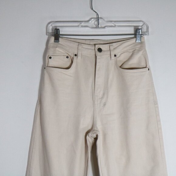 KSUBI Womens Playback Super High Rise Jeans 25 White Ivory Relaxed Full Length - Picture 2 of 8